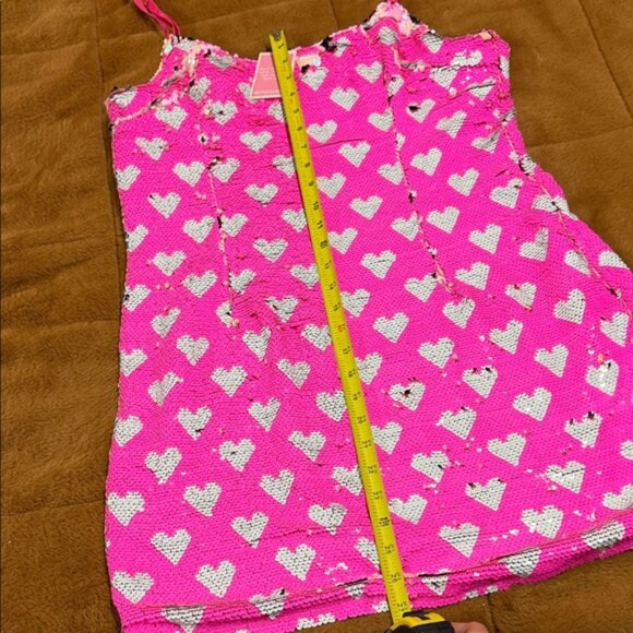 PrettyLittleThing Fuchsia and White Heart Midi Dress - Picture 2 of 5